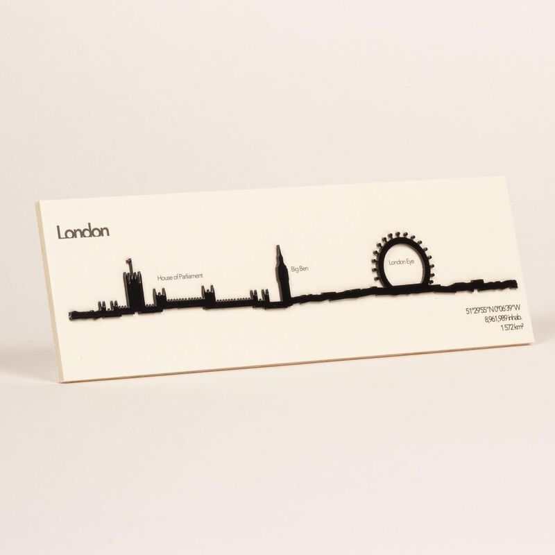 The Line Mini Skyline of London Black Steel Silhouette 19cm image number 2