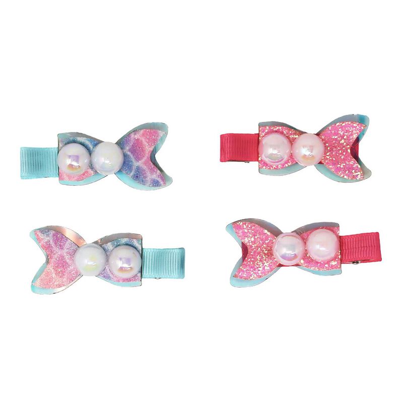 Pink Poppy Pearl Mermaid Tail Hair Clips - Assorted image number 0