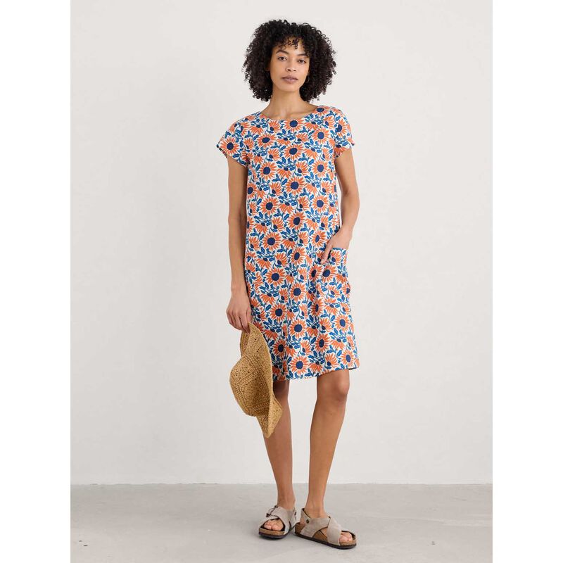 Seasalt Cornwall River Cove Dress Bold Sunflower Chalk image number 3