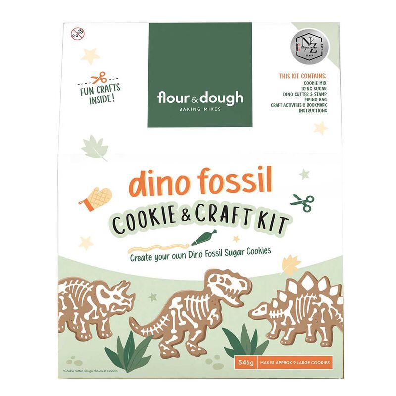 Flour & Dough Dino Fossil Cookie & Craft Kit 546g image number 0