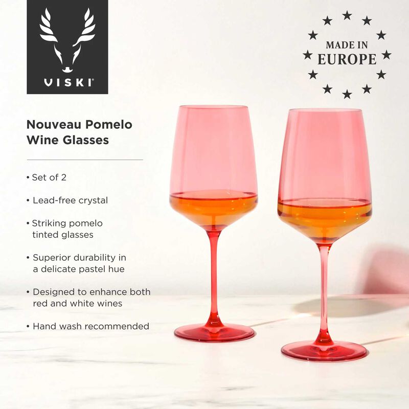 Viski Reserve Nouveau Wine Glasses in Pomelo, Set of 2 image number 2