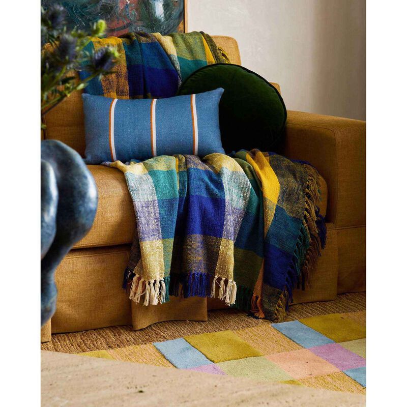 Kip&Co Blue Lagoon Stripe Upholstery Rectangle Couch Cushion image number 3