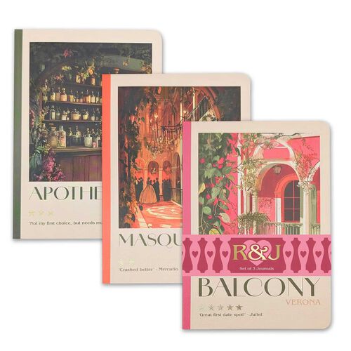 The Reading Room Romeo & Juliet Set of 3 B6 Notebooks