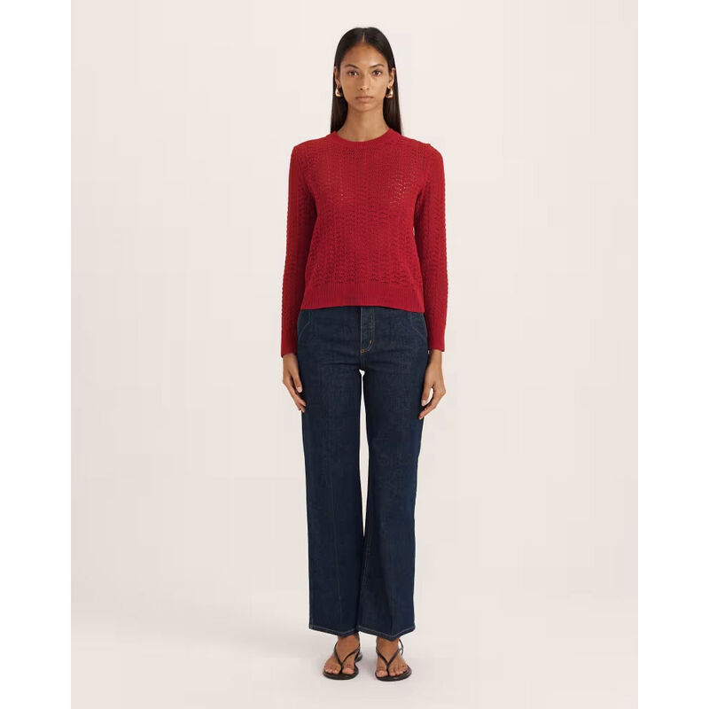 SABA Prue Cotton Crochet Ls Knit image number 3