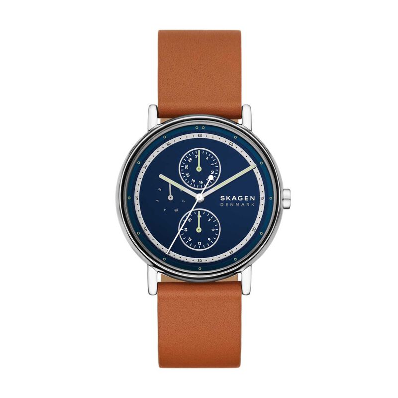 Skagen Signatur Multifunction Brown Leather Watch SKW6943 image number 0