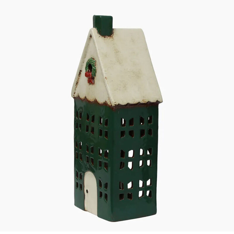 French Country Christmas Tea Light House Green Large image number 2