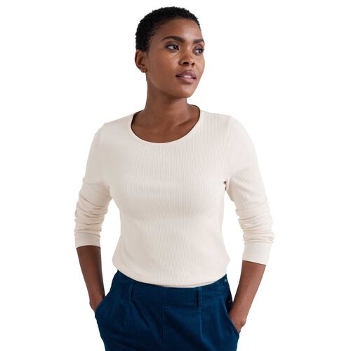 Seasalt Cornwall Gorse Lane Rib Top Chalk