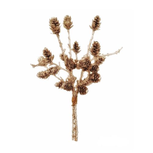 Pine Cone Cluster Gold 20cm
