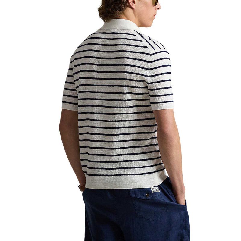 Polo Ralph Lauren Striped Cotton-Linen Polo Sweater image number 1