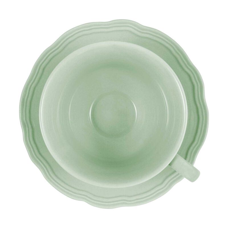Casa Domani Florence Scallop Cup & Saucer 220ml Sage image number 1