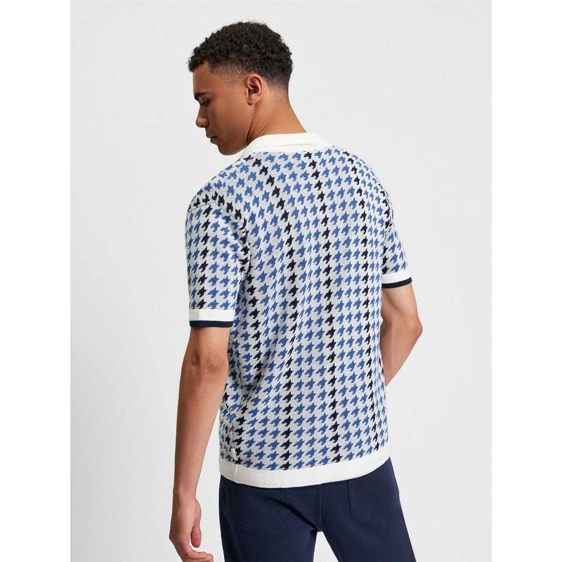 Ben Sherman Houndstooth Button Through Polo image number 1