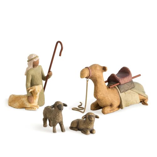 Willow Tree Shepherd and Stable Animals 9cm