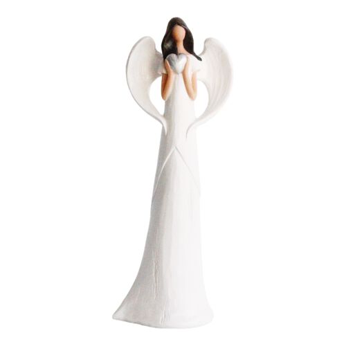 Angel Standing Holding Heart White 11.8 Inch