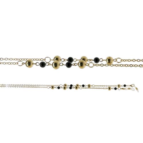 On The Nose Gold Chain with Black & Gold Balls