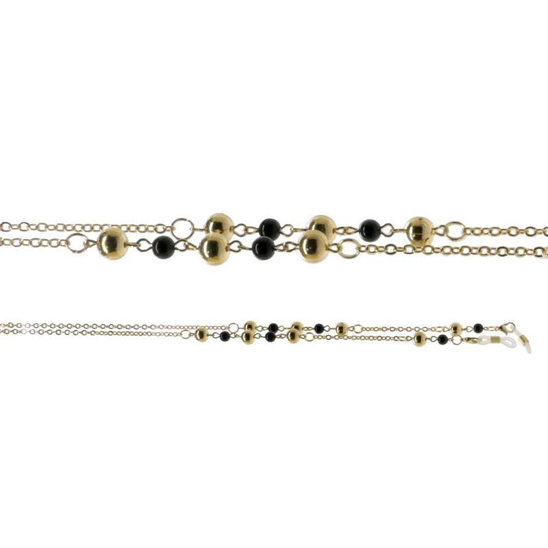 On The Nose Gold Chain with Black & Gold Balls image number 0