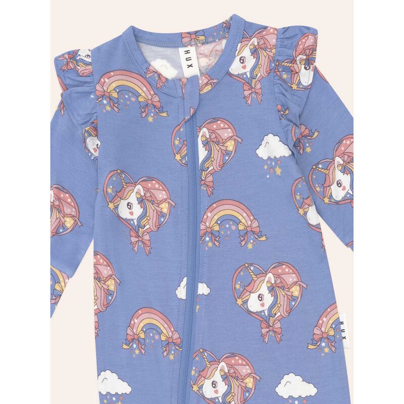 Huxbaby Whimsical Unicorn Zip Romper image number 2
