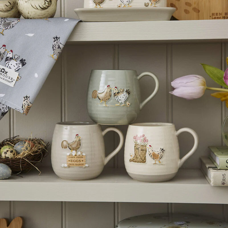 Cooksmart Hen House Lane Belly Mug - Wellies & Hens image number 3