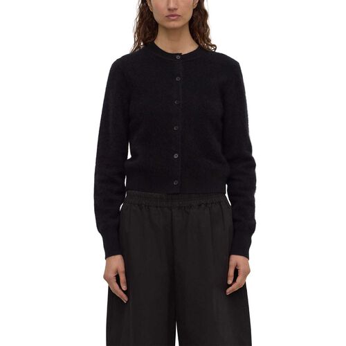 Assembly Label Carina Merino Wool Long Sleeve Cardigan Black