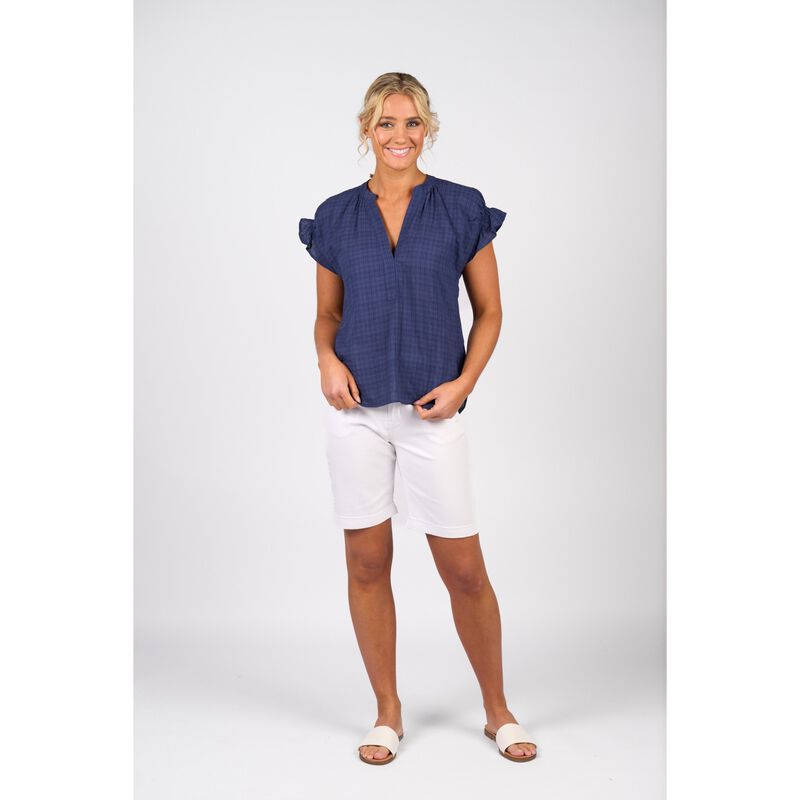Vassalli Drop Shoulder Top With Shirring Detail image number 3