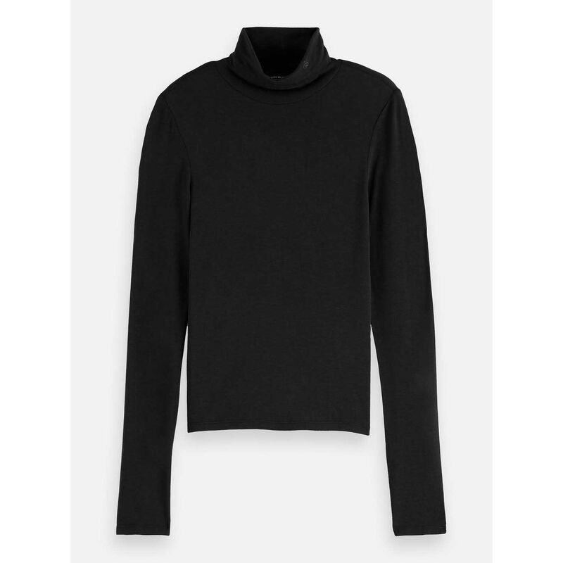 Scotch & Soda Roll Up Neck Long Sleeve T-Shirt image number 2