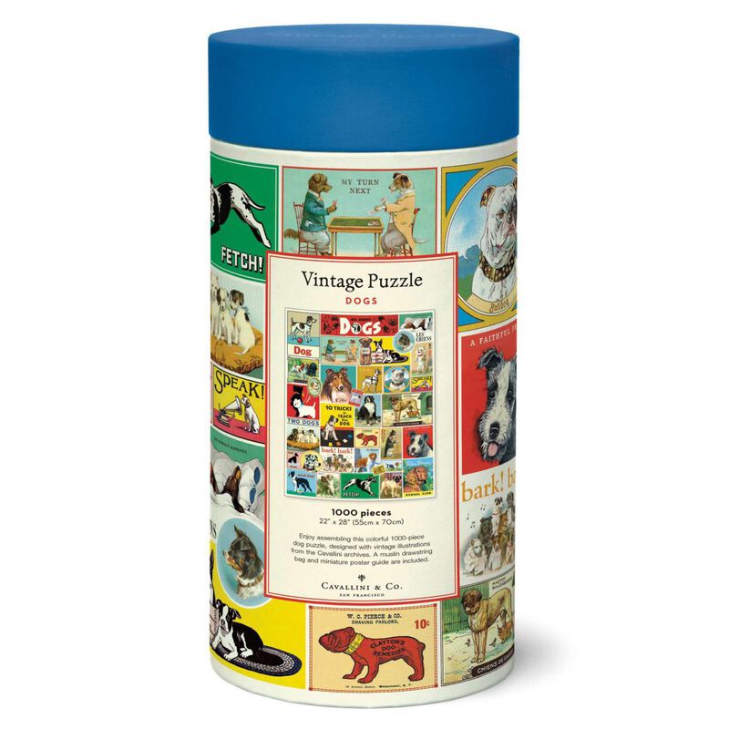 Cavallini Dogs 1000 Piece Vintage Puzzle image number 1