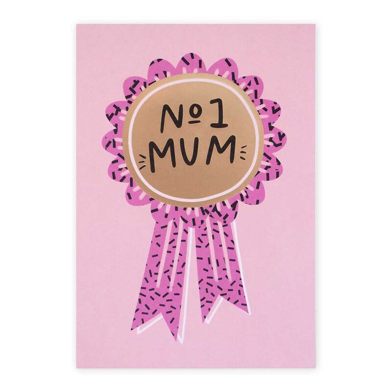 Image Gallery HM No 1 Mum Pink Ribbon Mother's Day Card image number 0