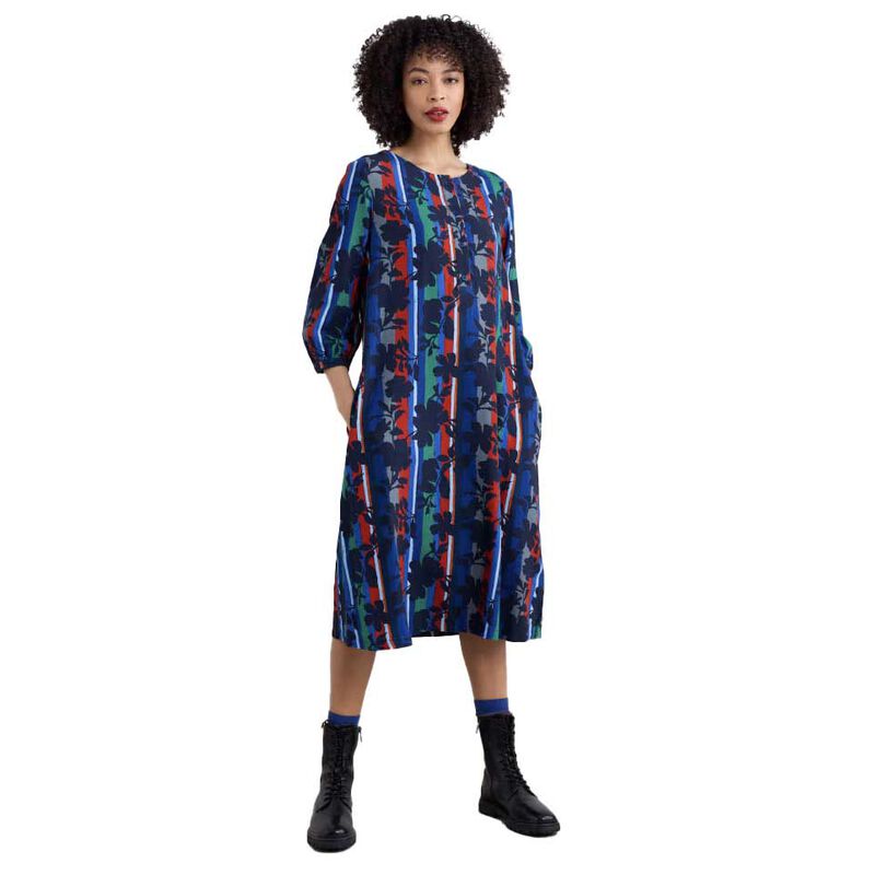 Seasalt Cornwall Sea Call Dress Camellia Stripe Ink image number 0
