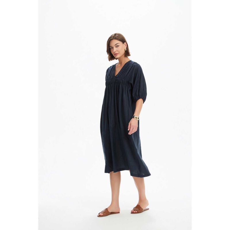 TIRELLI Puff Sleeve Gather Front Dress image number 3
