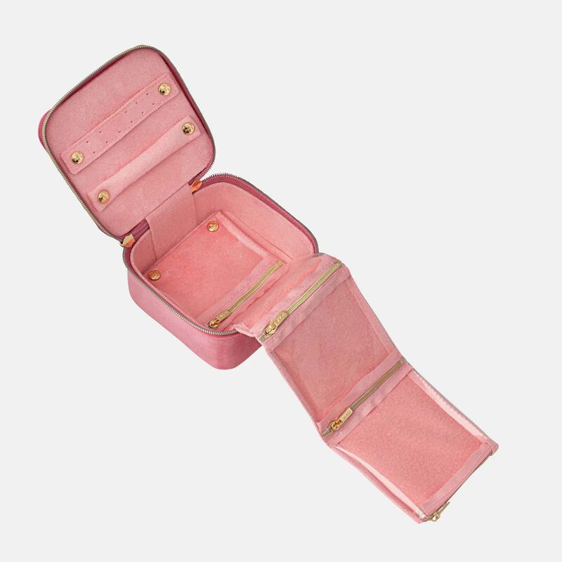 Tonic Luxe Velvet Jewellery Cube Coral image number 1