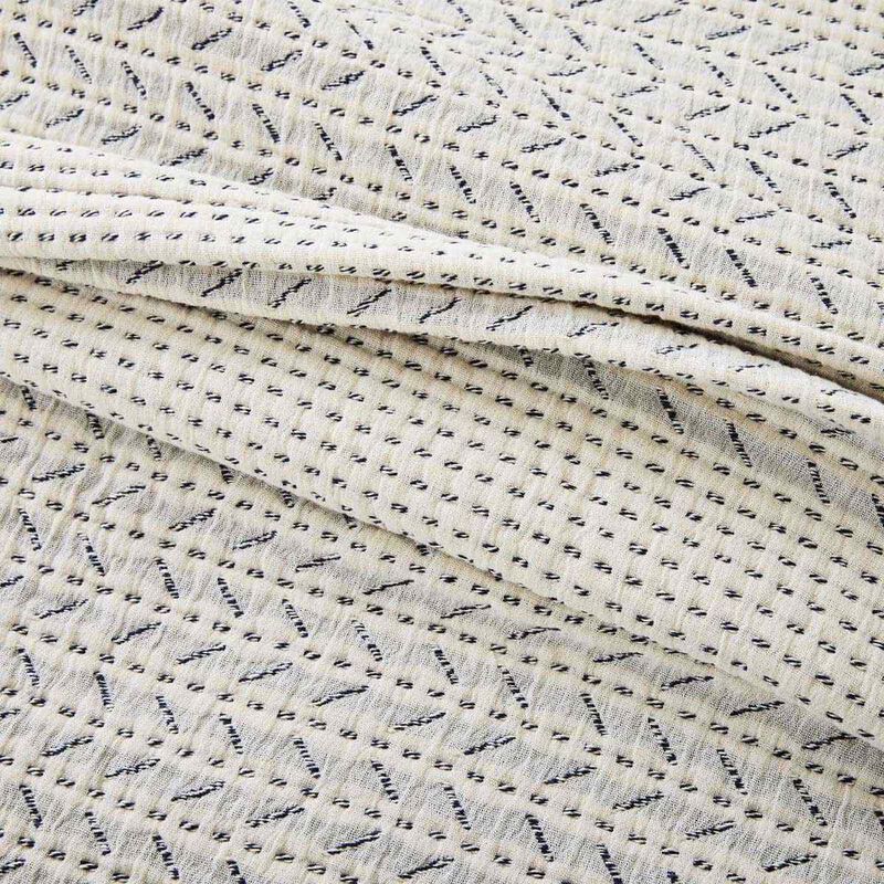 West Elm Mixed Herringbone Blanket Ivory image number 1