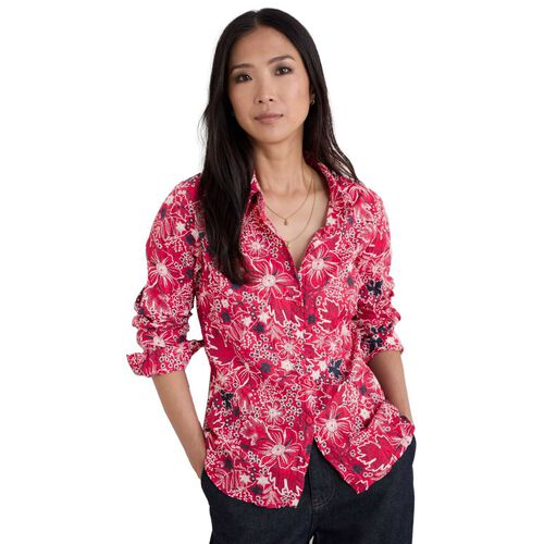 Seasalt Cornwall Larissa Shirt Winter Camellia Crimson
