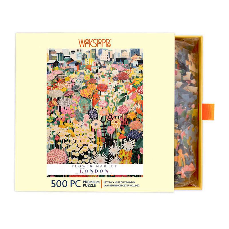 WerkShoppe London Flower Market 500 Piece Puzzle image number 2