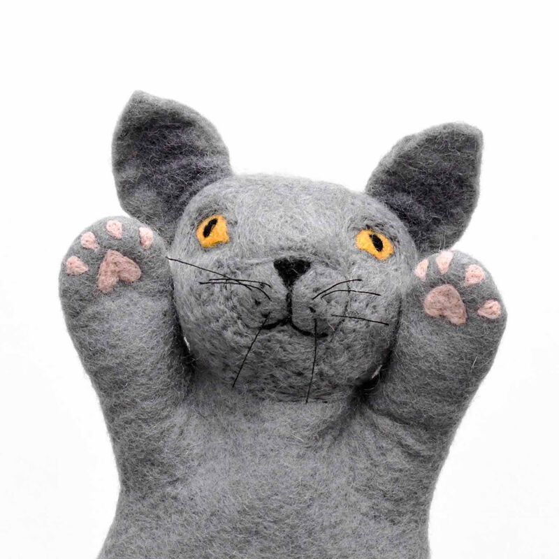Tara Treasures Hand Puppet - British Shorthair Grey Cat image number 1
