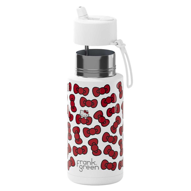 frank green 34oz Reusable Bottle Hello Kitty w Flip Straw Lid (Bow Edition) image number 1