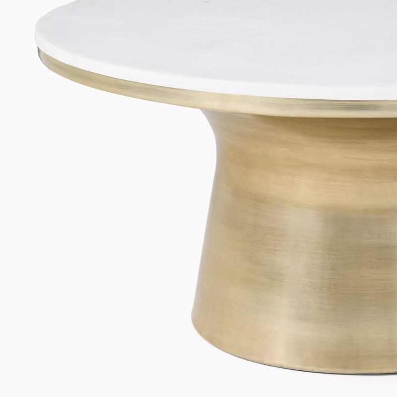 West Elm Marble Topped Pedestal Coffee Table image number 1