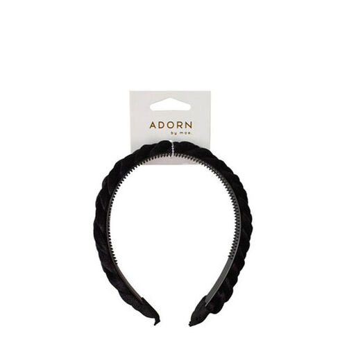 Adorn by Mae Braided Velvet Headband - Black