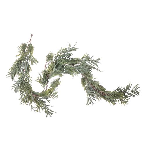 French Country Mixed Silver Green Garland 150cm
