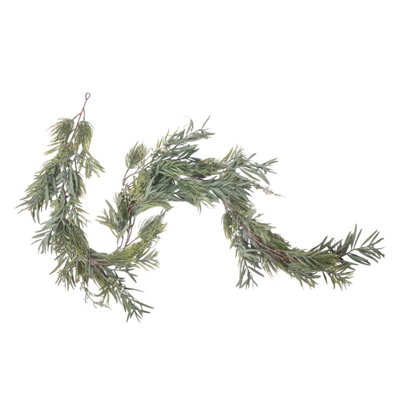 French Country Mixed Silver Green Garland 150cm image number 0