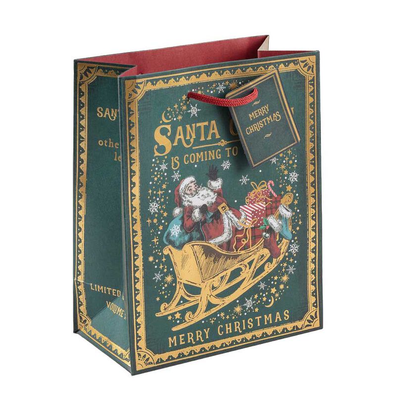 Image Gallery Santa's Coming Medium Luxury Gift Bag image number 0