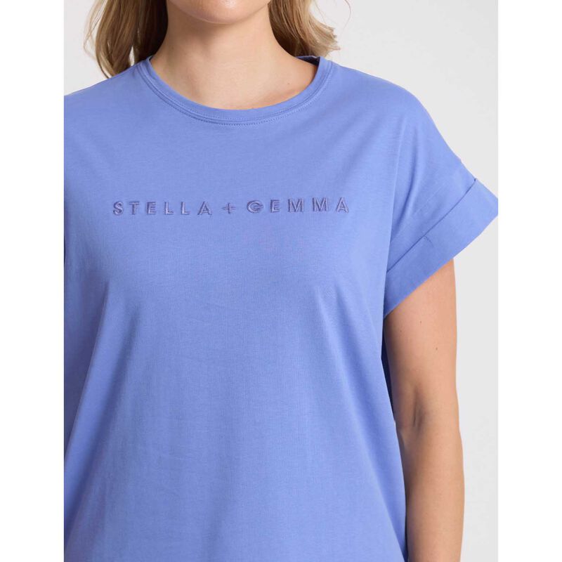 Stella + Gemma Cuff Tee Cornflower image number 2