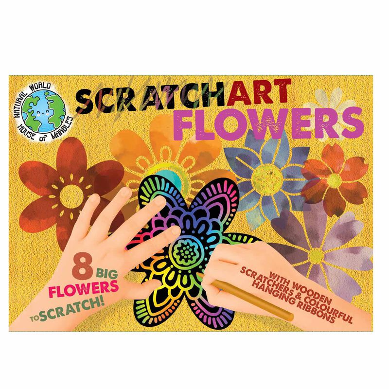 House Of Marbles Scratch Art Set-Flowers image number 0