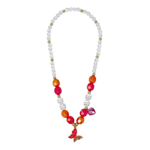 Pink Poppy Butterfly Friends Necklace