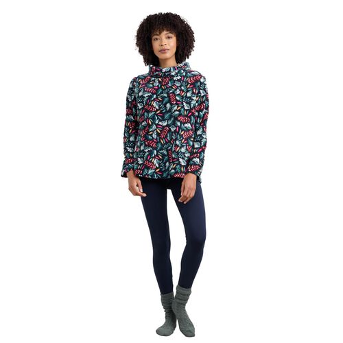 Seasalt Cornwall Snugsoft Top Sunlit Leaves Dark Jade