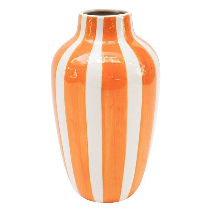 Urban Products Halcyon Stripe Vase Orange 20cm image number 0