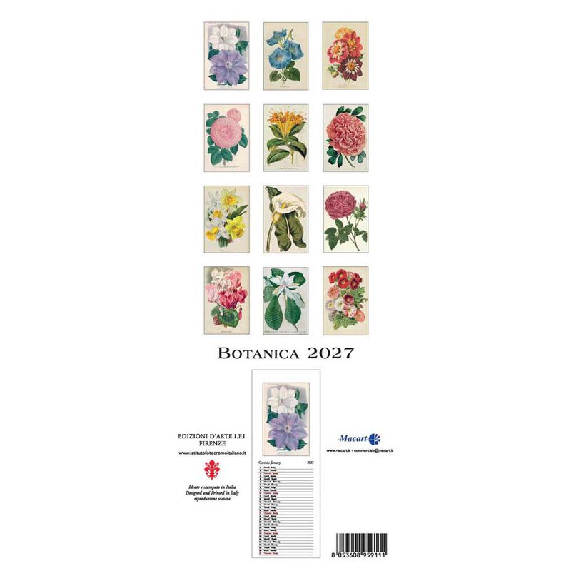 Istituto Fotocromo Botanica Italiano Slim Art Calendar 2027 image number 2