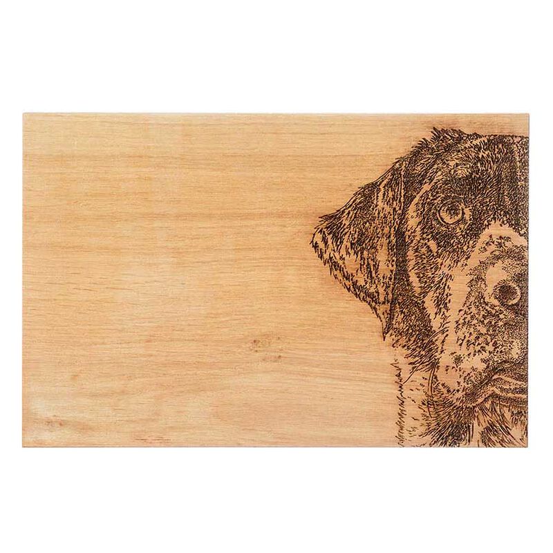 Selbrae House Oak Serving Board - 30cm - Labrador image number 0