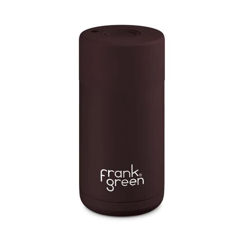 frank green 12oz Ceramic Cup with Push Button Lid Chocolate