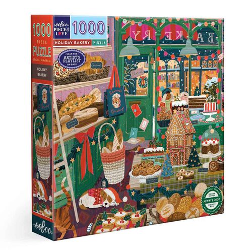 eeboo Holiday Bakery Square 1000 Piece Puzzle