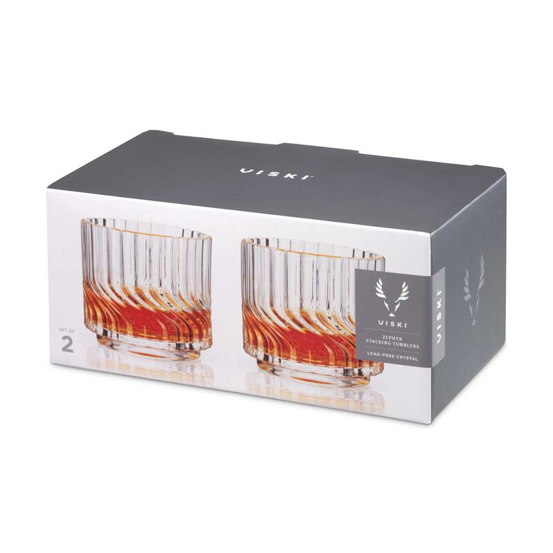 Viski Zephyr Crystal Lowball Tumblers, Set of 2 image number 3