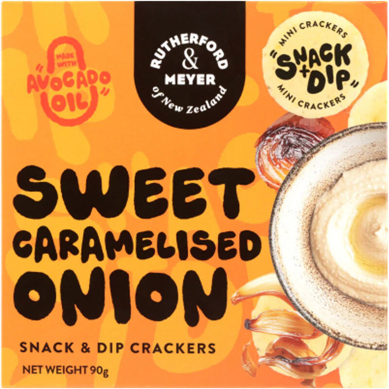 Rutherford & Meyer Snack & Dip Crackers Caramelised Onion 90g image number 0